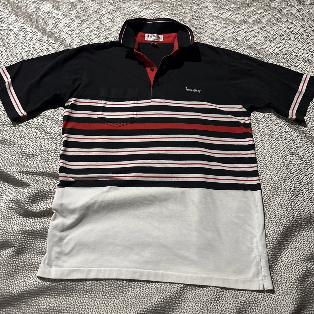 Vintage La Mode Active Sportswear Golf Polo Shirt Mens Medium pocket USA Made